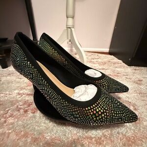 Thalia Sodi Black Rhinestone Heels